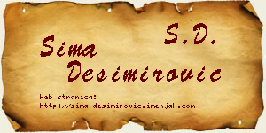 Sima Desimirović vizit kartica